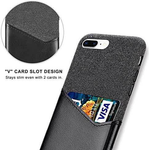 לופי [סדרת כותנה של איילנד איילון 7 פלוס/אייפון 8 פלוס מארז עם מחזיק כרטיסים, כיסוי אחורי דק עם עיצוב חריץ כרטיסי